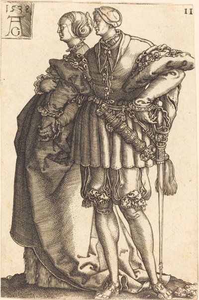 Duże tancerki ślubne, 1538. autorstwa Heinrich Aldegrever