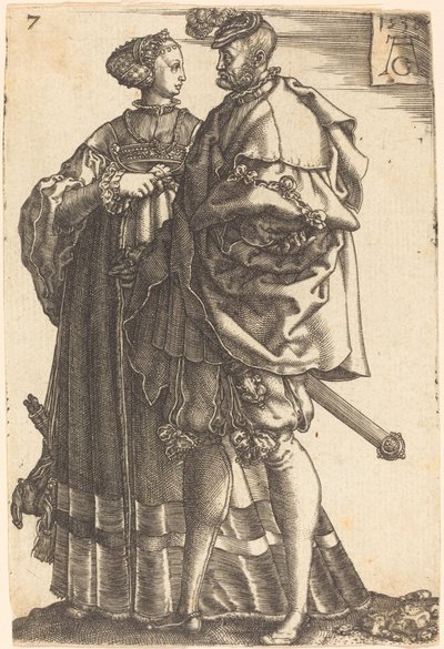 Duże tancerki ślubne, 1538. autorstwa Heinrich Aldegrever