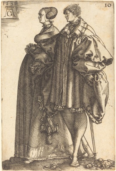 Duże tancerki ślubne, 1538. autorstwa Heinrich Aldegrever