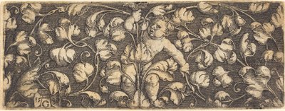 Ornament z listowiem i dzieckiem w środku, 1539. autorstwa Heinrich Aldegrever
