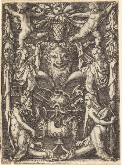 Ozdoba z maską autorstwa Heinrich Aldegrever