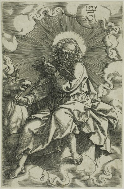 Św. Łukasz, z „Czterech Ewangelistów” autorstwa Heinrich Aldegrever