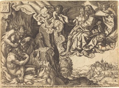 Bogacz w piekle. autorstwa Heinrich Aldegrever
