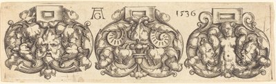 Trzy klamry pasów obok siebie, 1536. autorstwa Heinrich Aldegrever