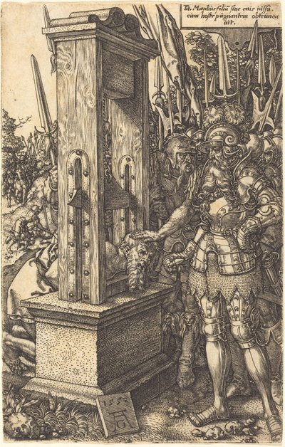 Tytus Manliusz ścina głowę swojemu synowi autorstwa Heinrich Aldegrever