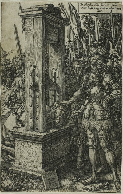 Tytus Manliusz ścina głowę swojemu synowi autorstwa Heinrich Aldegrever