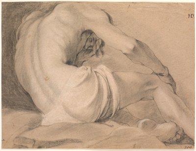Model męski siedzący, widziany od tyłu od dołu autorstwa Heinrich Dittmers