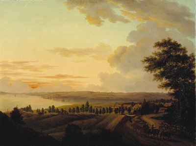 Krajobraz Zelandii, wieczór autorstwa Heinrich Grosch