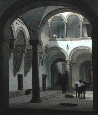 Dziedziniec Palazzo Fava, Bolonia autorstwa Heinrich Hansen