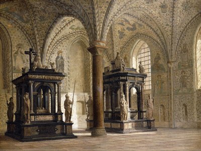 Katedra w Roskilde, Dania, 1874 autorstwa Heinrich Hansen