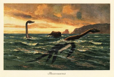 Plesiosaurus dolichodeirus w oceanie. autorstwa Heinrich Harder