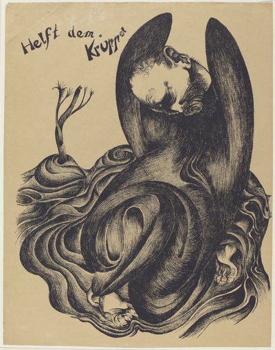 Helft dem Krüppel (Pomóż kalekom) autorstwa Heinrich Hoerle