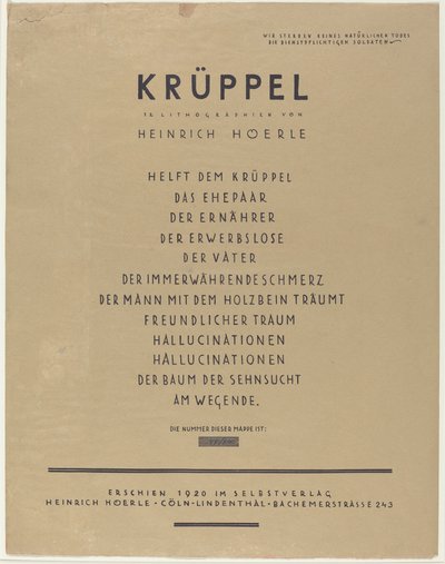 kaleki autorstwa Heinrich Hoerle