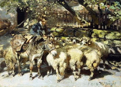 Pasterz ze swoją owczarnią autorstwa Heinrich Johann von Zugel