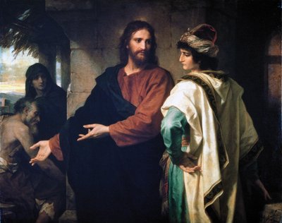 Jezus i bogaty młody władca autorstwa Heinrich Karl Hofmann