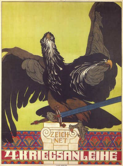 Subskrybuj czwartą pożyczkę wojenną - Subskrybuj czwartą pożyczkę wojenną - Lefler, Heinrich (1863-1919) - 1916 - Litografia kolorowa - Kolekcja prywatna autorstwa Heinrich Lefler