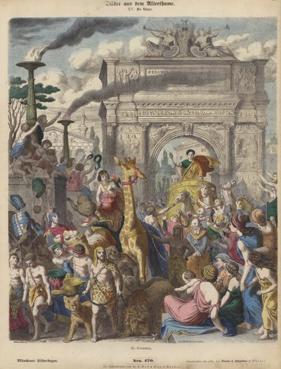 Triumf rzymski (kolorowy grawerunek) autorstwa Heinrich Leutemann
