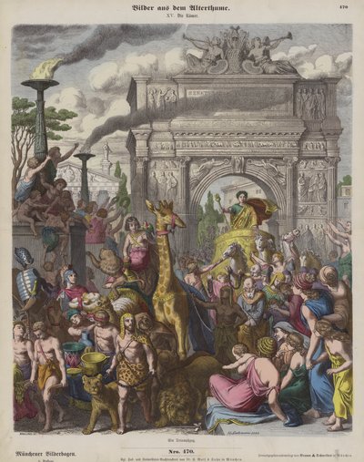 Triumf rzymski (kolorowy grawerunek) autorstwa Heinrich Leutemann