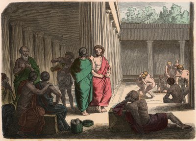 Starożytna Grecja: w gimnazjum. Platoniści, epikurianie, cynicy i zapaśnicy autorstwa Heinrich Leutemann