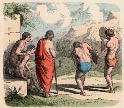 Starożytna Grecja: sport, rzucanie dyskiem autorstwa Heinrich Leutemann