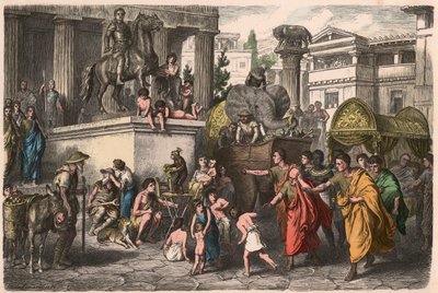 Starożytny Rzym: Scena uliczna autorstwa Heinrich Leutemann