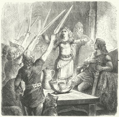 Bałtowie pijący toast za dzieci swego króla (rycina) autorstwa Heinrich Leutemann