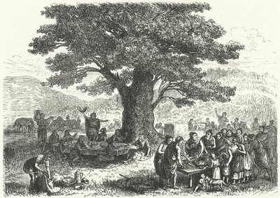Uczta w starożytnych Niemczech (rycina) autorstwa Heinrich Leutemann