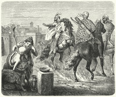 Jugurta z Numidii opuszcza skorumpowane miasto Rzym (rycina) autorstwa Heinrich Leutemann