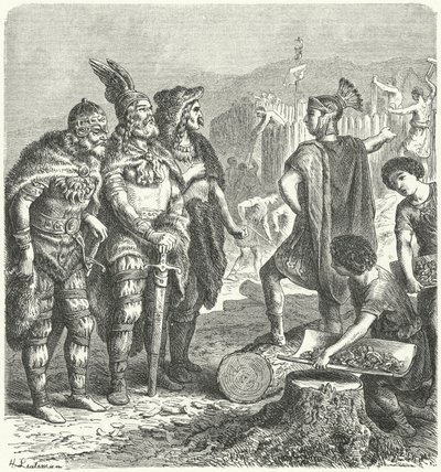 Rzymski generał Stylichon negocjujący z Gotami, ok.400 (rycina) autorstwa Heinrich Leutemann