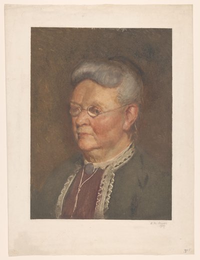 Portret starszej pani autorstwa Heinrich M. Krabbé (signed by artist)