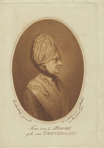 Sophie von La Roche, z domu Gutermann von Gutershofen 1730-1807, 1782. autorstwa Heinrich Sintzenich