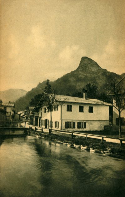Millstream w Oberammergau, Bawaria, Niemcy c1922. autorstwa Heinrich Uhlschmid