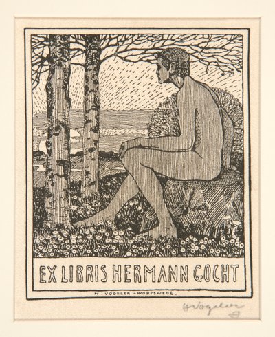 Ekslibris: Ekslibris Hermann Gocht autorstwa Heinrich Vogeler