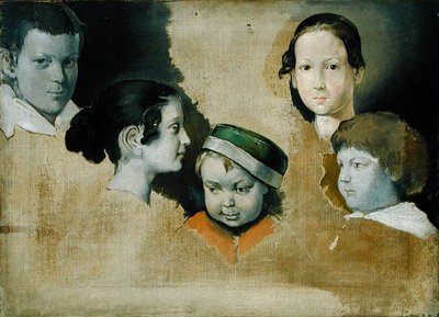 Pięcioro najstarszych dzieci malarza Juliusa Schnorra von Carolsfield (1794-1872), ok. 1839-40 r. autorstwa Heinrich Wilhelm Truebner