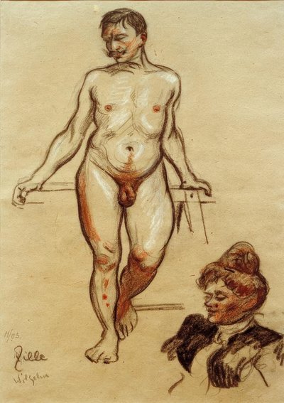 H.Zille, Akt Męski, Wilhelm autorstwa Heinrich Zille