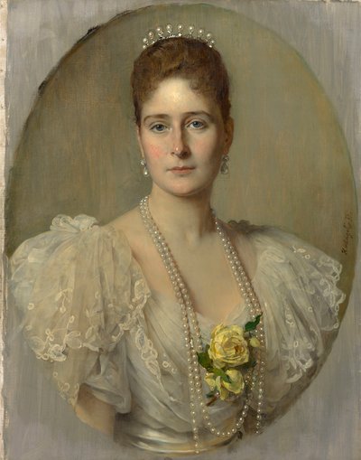 Portret cesarzowej Aleksandry Fiodorowny Rosji 1872-1918, żony cara Mikołaja II, 1897. autorstwa Heinrich von Angeli