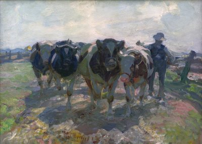 Rolnik z krowami autorstwa Heinrich von Zügel