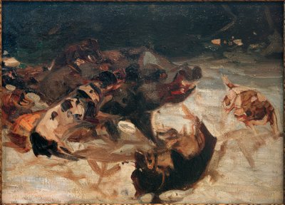 Polowanie na świnie autorstwa Heinrich von Zügel