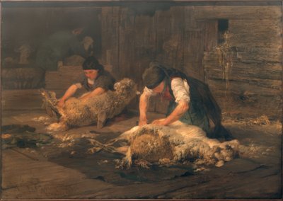 Strzyżenie owiec autorstwa Heinrich von Zügel