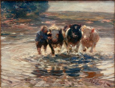 Przez bród autorstwa Heinrich von Zügel