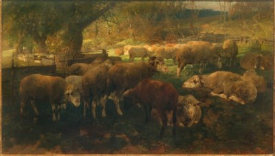 Owce pod drzewami autorstwa Heinrich von Zügel