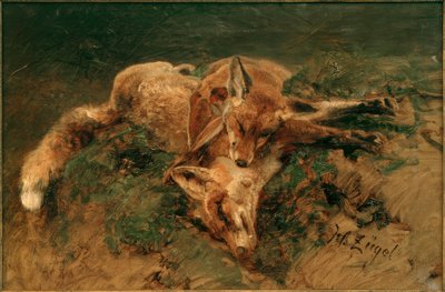 Dwa lisy autorstwa Heinrich von Zügel