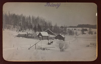 I wojna światowa: Ukraina w latach 1914-1916 podczas najazdu wojsk niemieckich. Widok ze śniegiem (zdjęcie czarno-białe) autorstwa Heldenfriedhof Dsessentniki (attr. to)