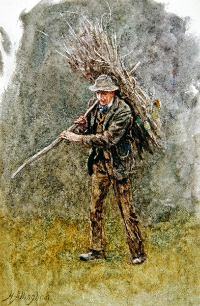 Wiązka drewna (akwarela na papierze) autorstwa Helen Allingham