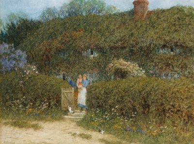 Domek w Freshwater, Isle of Wight autorstwa Helen Allingham