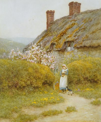 Domek Dorsetshire (wc na papierze) autorstwa Helen Allingham
