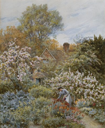 Ogród na wiosnę autorstwa Helen Allingham