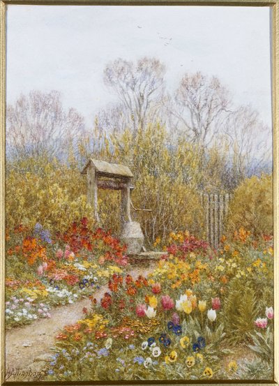 Stara studnia, Brook, Surrey (akwarela) autorstwa Helen Allingham