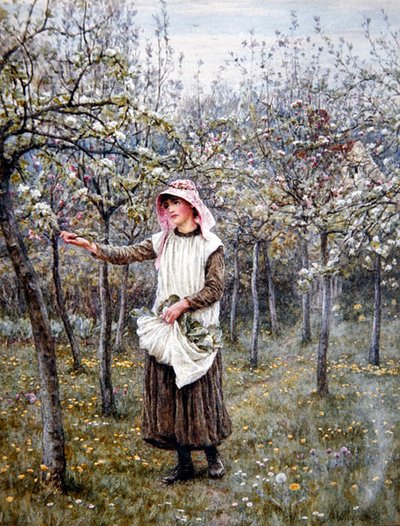 Czas kwitnienia (akwarela na papierze) autorstwa Helen Allingham
