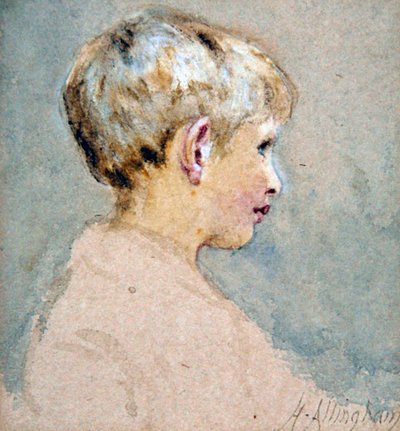 Głowa chłopca (akwarela na papierze) autorstwa Helen Allingham